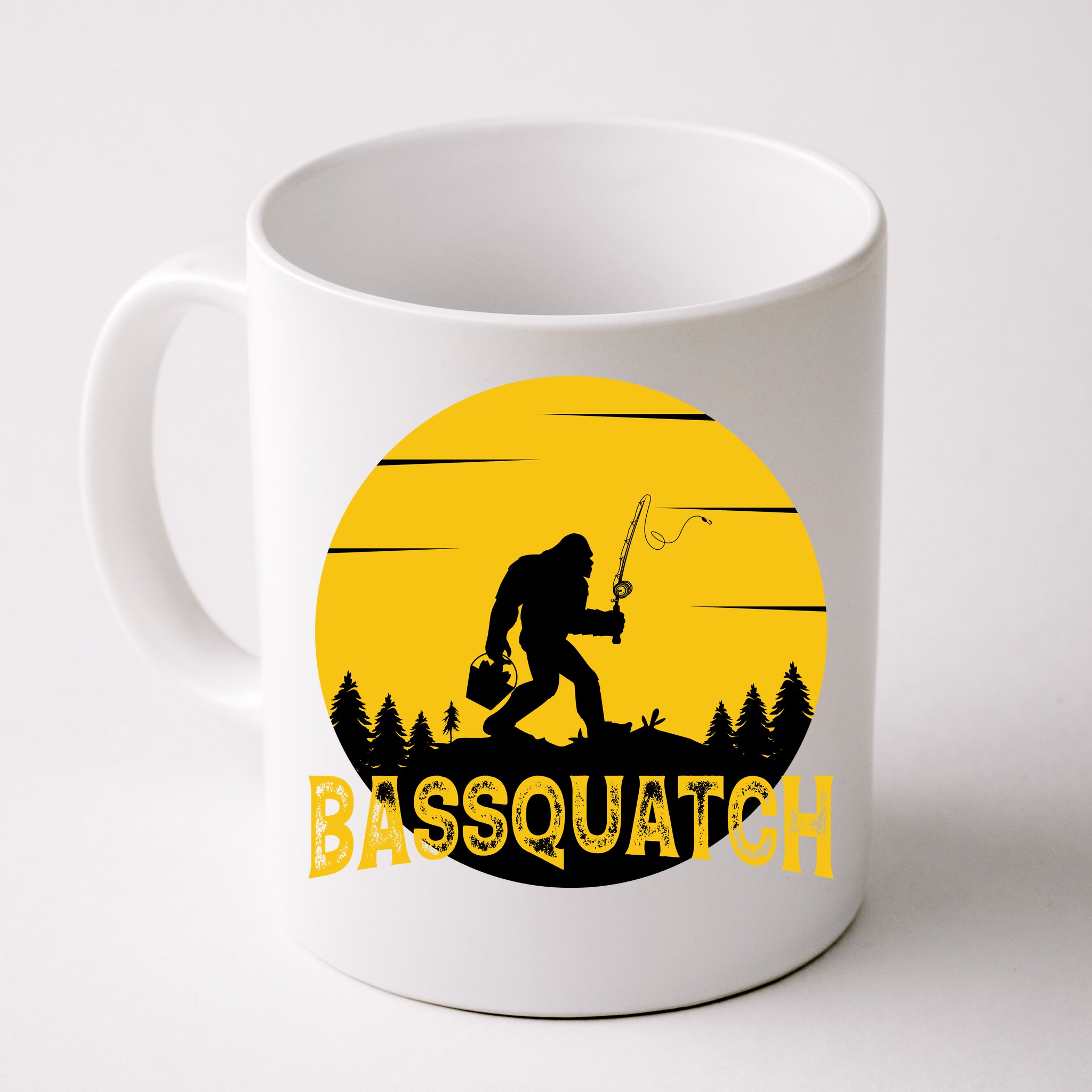 Buy Bass Fishing Mug, Funny Fishing Gifts, Bassquatch Coffee Cup