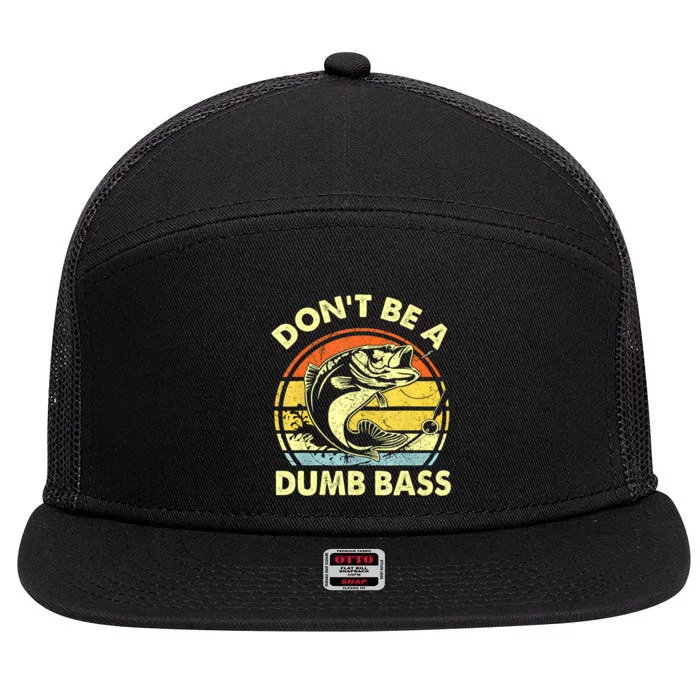 Funny Bass Fishing Stuff Funny Dad Bass Fish Papa Fishing 7 Panel Mesh Trucker Snapback Hat