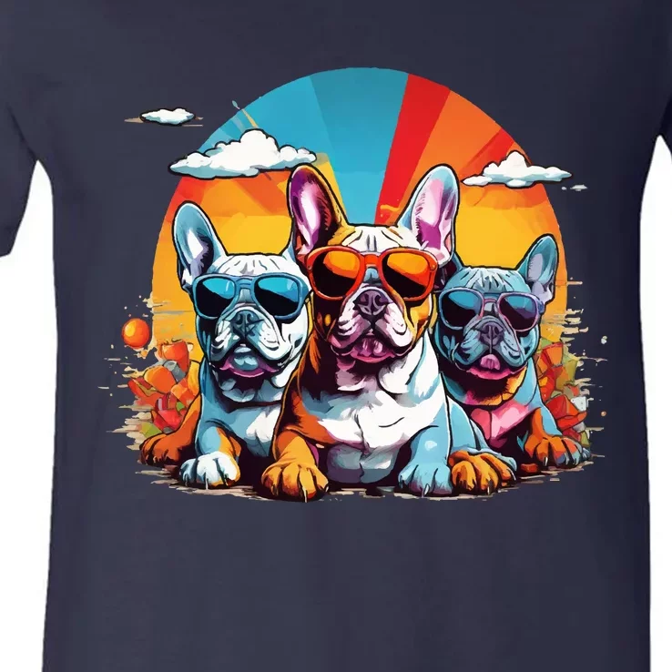 French Bulldog V-Neck T-Shirt