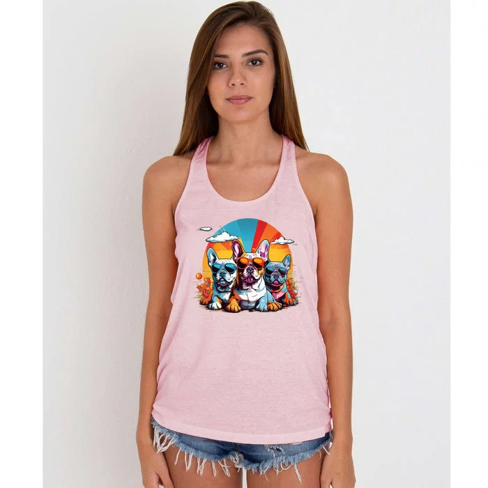 French Bulldog Women's Knotted Racerback Tank