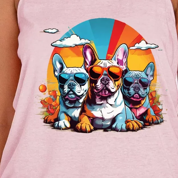 French Bulldog Women's Knotted Racerback Tank