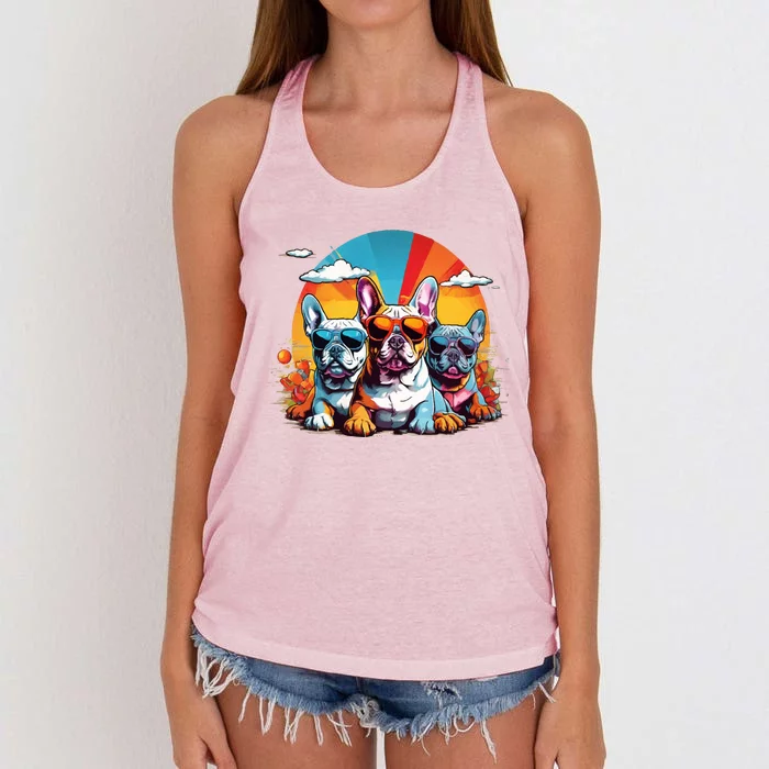 French Bulldog Women's Knotted Racerback Tank