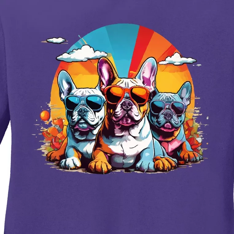 French Bulldog Ladies Long Sleeve Shirt