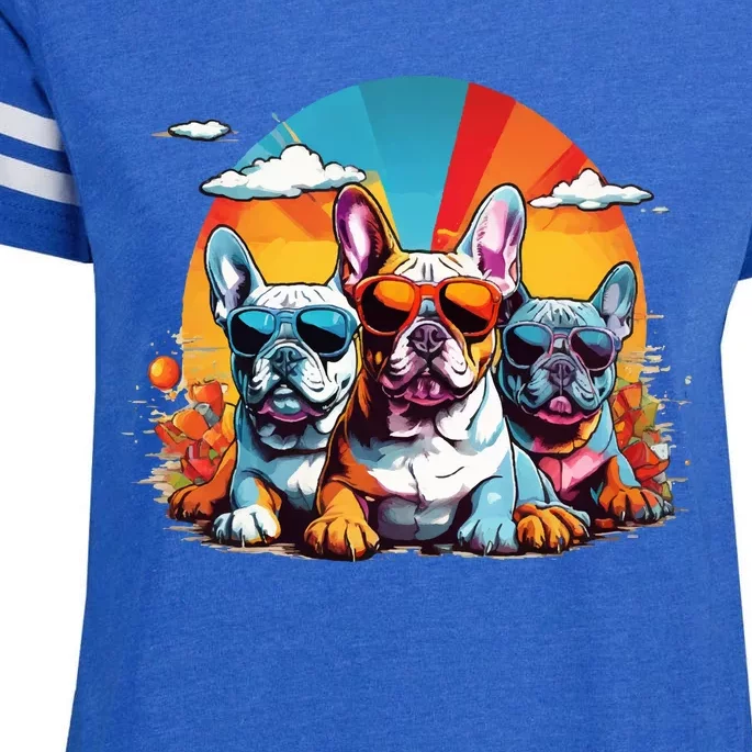 French Bulldog Enza Ladies Jersey Football T-Shirt