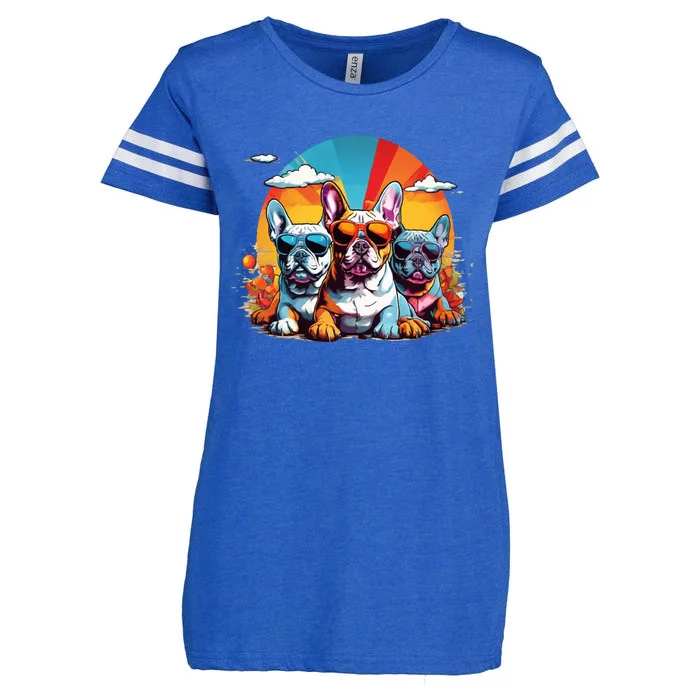 French Bulldog Enza Ladies Jersey Football T-Shirt