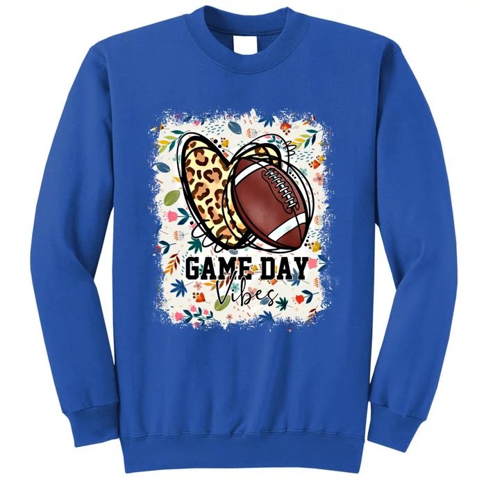 Floral Bleached Football Game Day Vibes Football Mom Gift Tall Sweatshirt