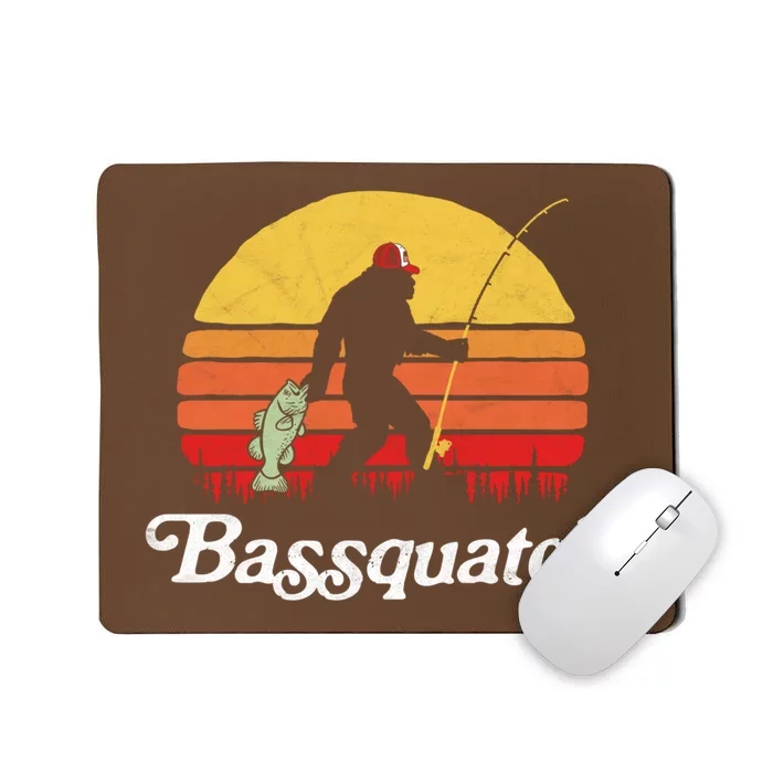 Funny Bigfoot Fishing Outdoor Retro Gift Mousepad