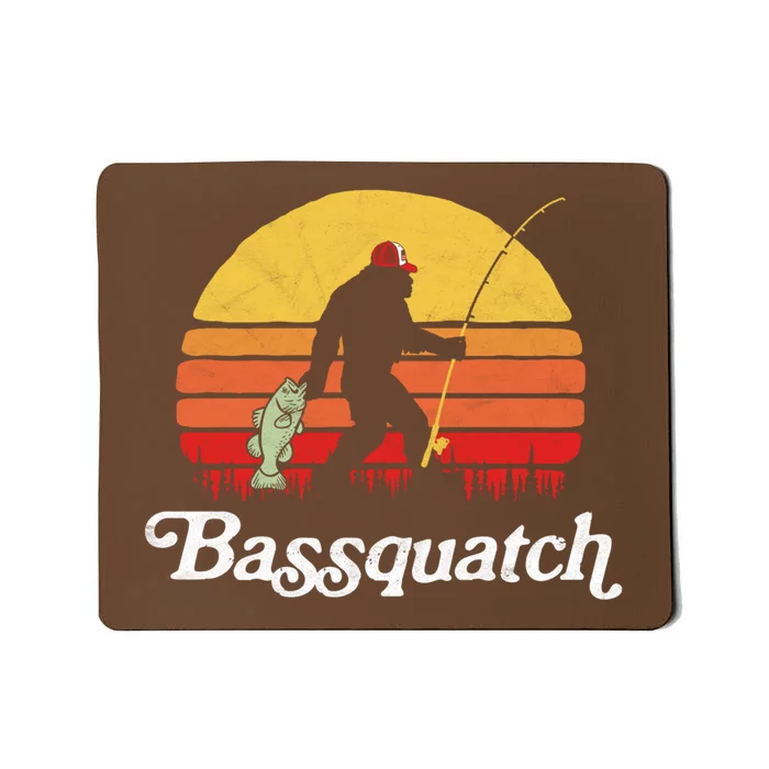 Funny Bigfoot Fishing Outdoor Retro Gift Mousepad