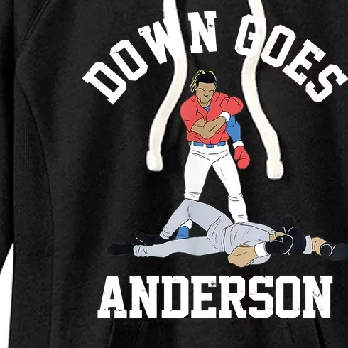 Funny Baseball Fight Down Goes Anderson Women's Fleece Hoodie