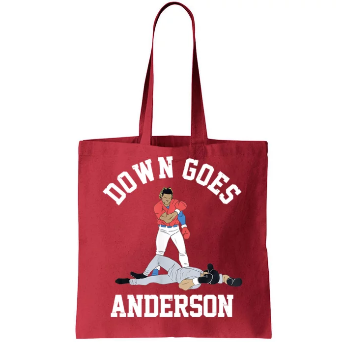 Funny Baseball Fight Down Goes Anderson Tote Bag