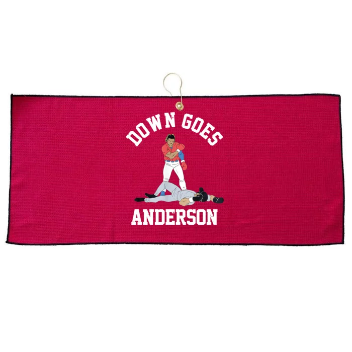 Funny Baseball Fight Down Goes Anderson Large Microfiber Waffle Golf Towel