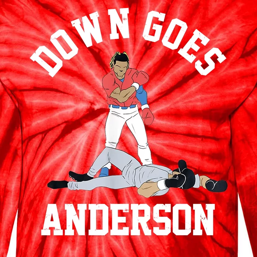 Funny Baseball Fight Down Goes Anderson Tie-Dye Long Sleeve Shirt