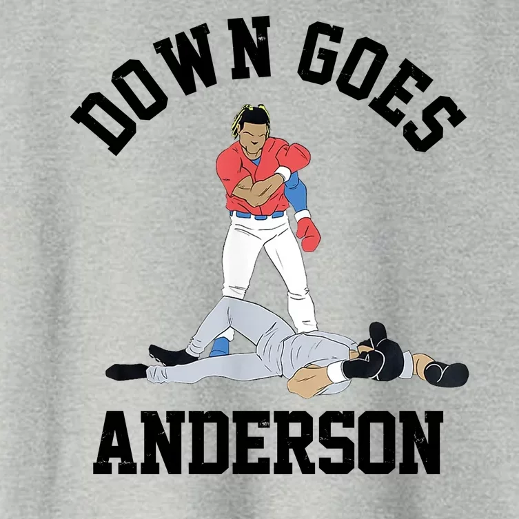 Funny Baseball Fight Down Goes Anderson Women's Crop Top Tee