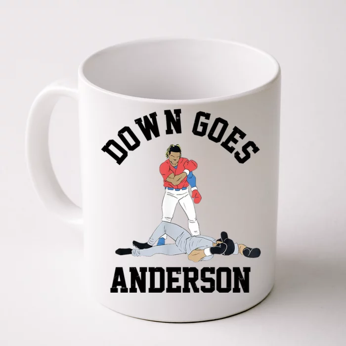 Funny Baseball Fight Down Goes Anderson Front & Back Coffee Mug