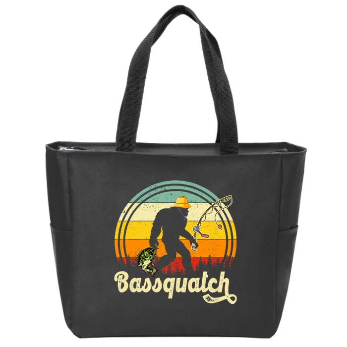 Funny Bigfoot Fishing Outdoor Fishing Gifts Zip Tote Bag