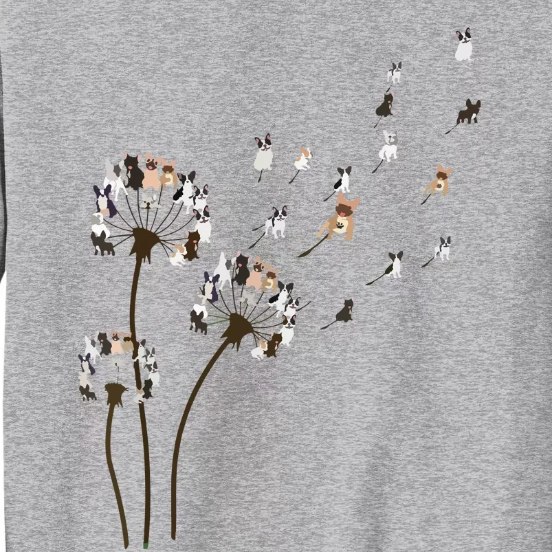 French Bulldog Flower Fly Dandelion Funny Dog Lovers Tall Sweatshirt