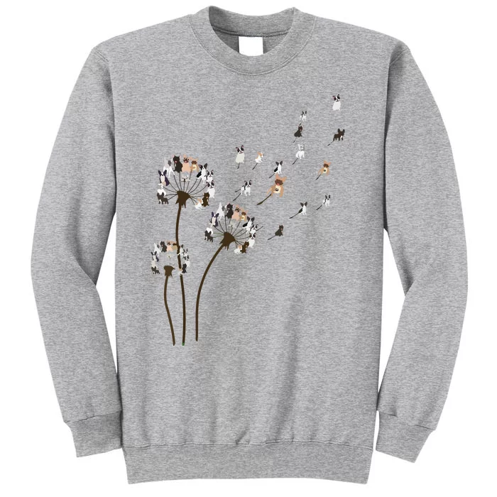 French Bulldog Flower Fly Dandelion Funny Dog Lovers Tall Sweatshirt