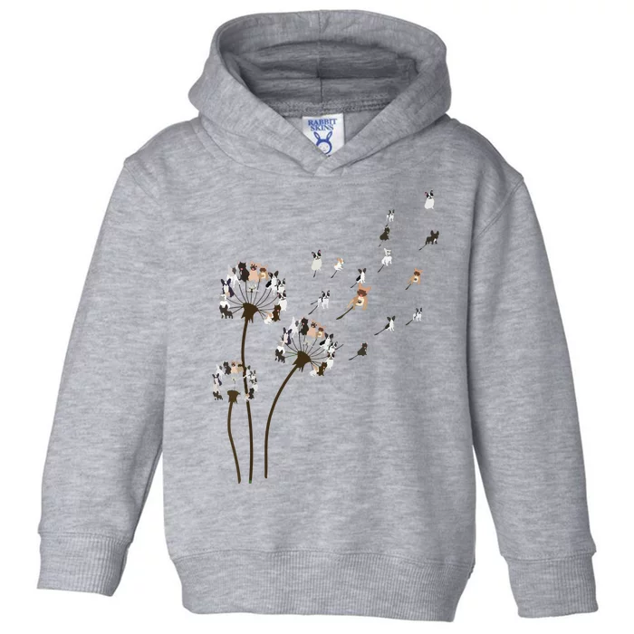 French Bulldog Flower Fly Dandelion Funny Dog Lovers Toddler Hoodie