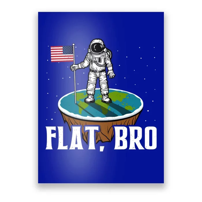 Flat Bro Funny Gift The Earth Is Flat Gift Poster