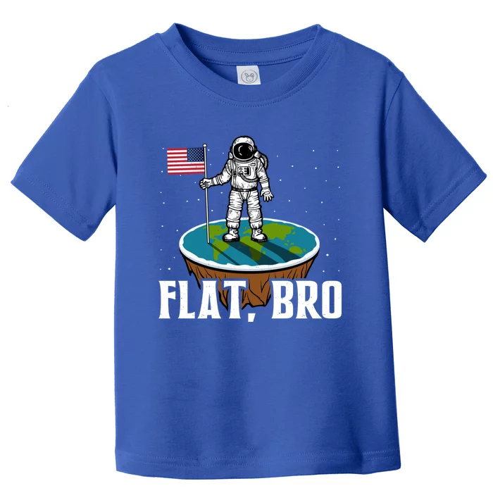 Flat Bro Funny Gift The Earth Is Flat Gift Toddler T-Shirt