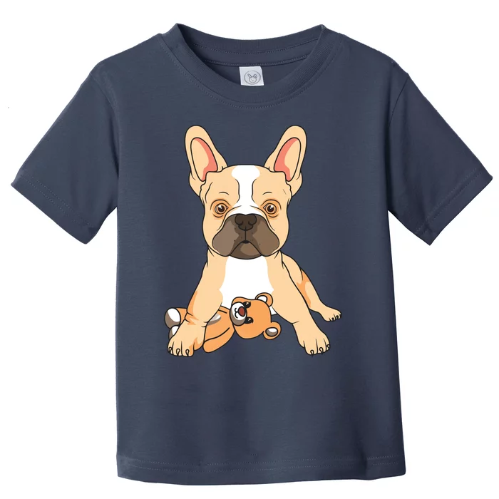 French Bulldog Frenchie Love Cute Dog Mom Funny Toddler T-Shirt