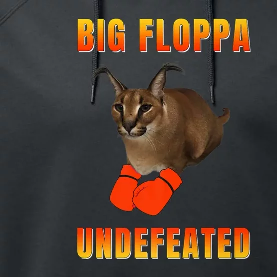 Funny Big Floppa Undefeated Champion, Meme Cat Performance Fleece Hoodie