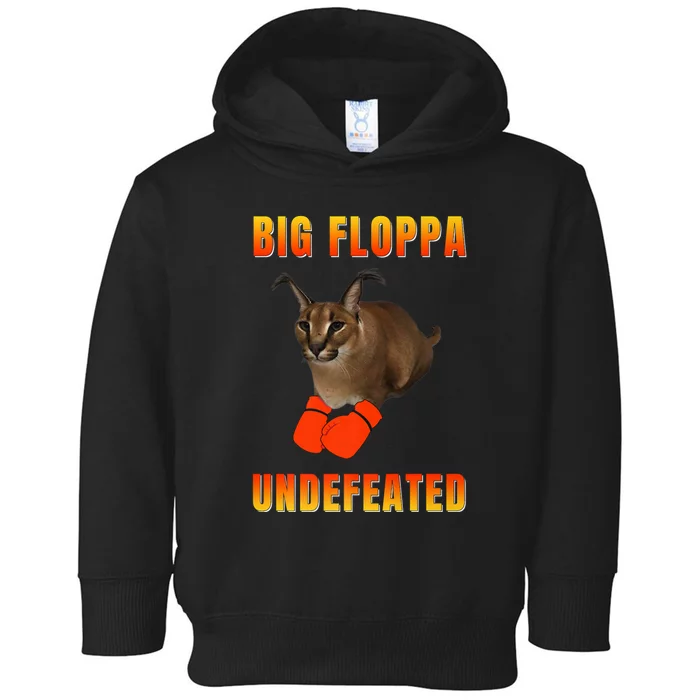 Funny Big Floppa Undefeated Champion, Meme Cat Toddler Hoodie