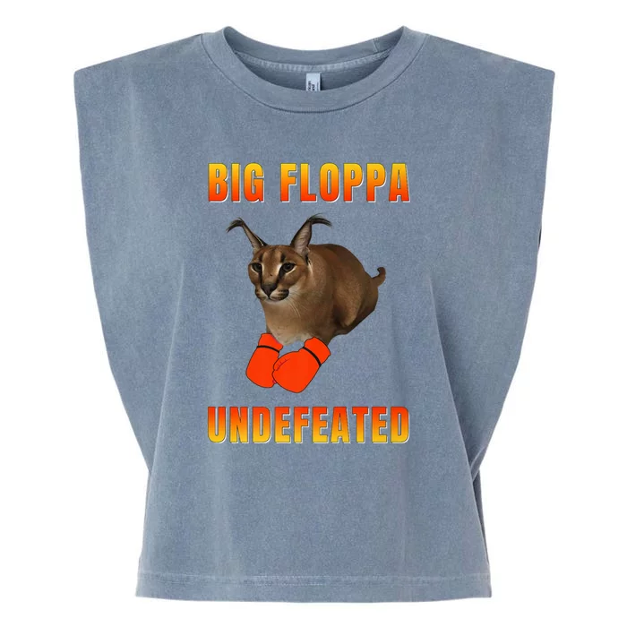 Funny Big Floppa Undefeated Champion, Meme Cat Garment-Dyed Women's Muscle Tee