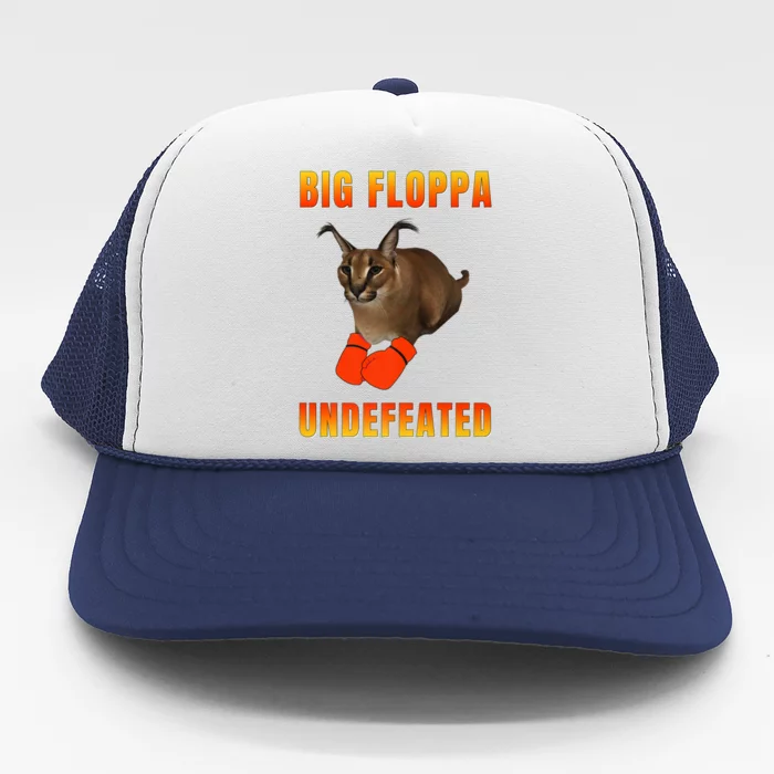 Funny Big Floppa Undefeated Champion, Meme Cat Trucker Hat