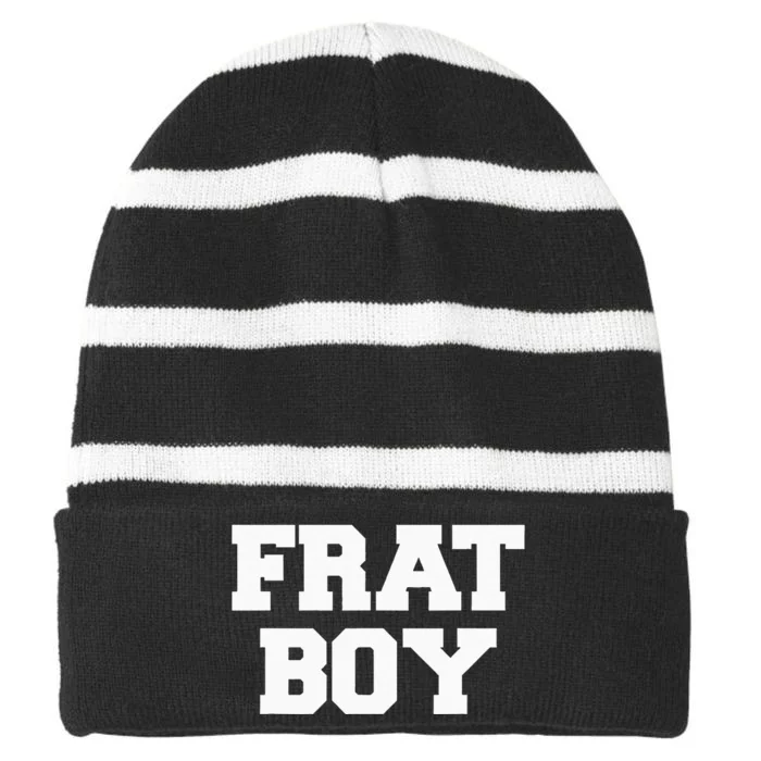 Frat Boy Funny Fraternity College Rush Party Greek Striped Beanie with Solid Band