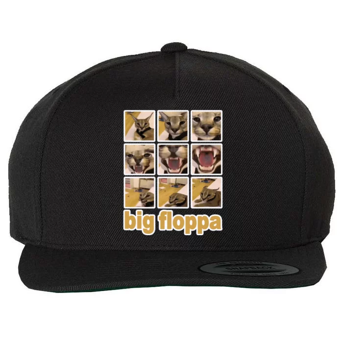 Funny Big Floppa Meme Cat Wool Snapback Cap