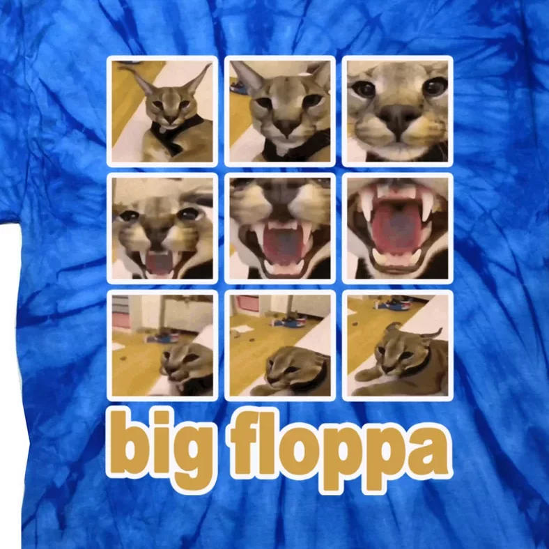 Funny Big Floppa Meme Cat Tie-Dye T-Shirt