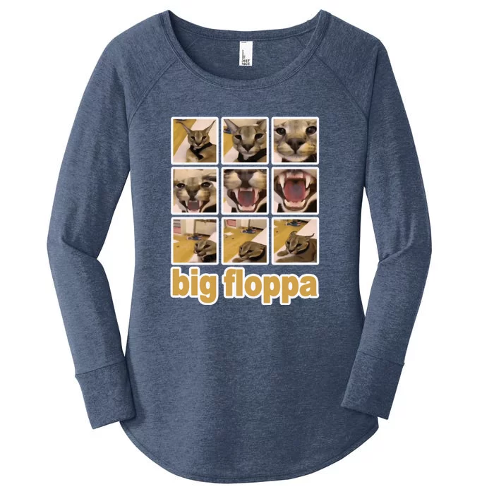 Funny Big Floppa Meme Cat Women's Perfect Tri Tunic Long Sleeve Shirt