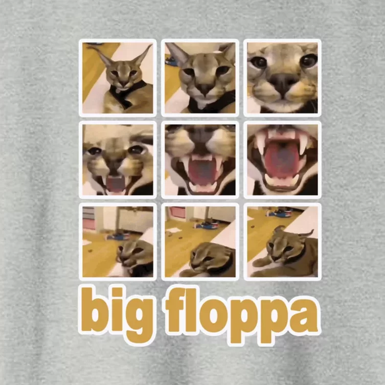 Funny Big Floppa Meme Cat Women's Crop Top Tee