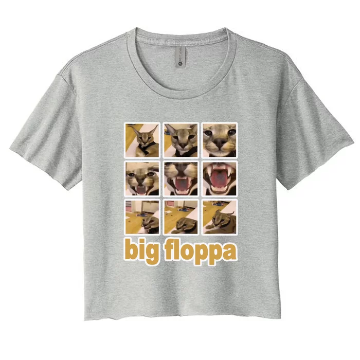 Funny Big Floppa Meme Cat Women's Crop Top Tee