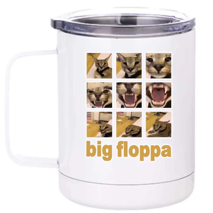 Funny Big Floppa Meme Cat Front & Back 12oz Stainless Steel Tumbler Cup