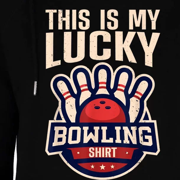 Funny Bowling For Men Women Retro Bowling Bowler Team League Womens Funnel Neck Pullover Hood