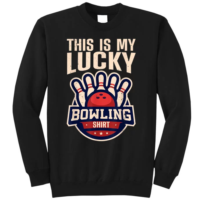 Funny Bowling For Men Women Retro Bowling Bowler Team League Tall Sweatshirt