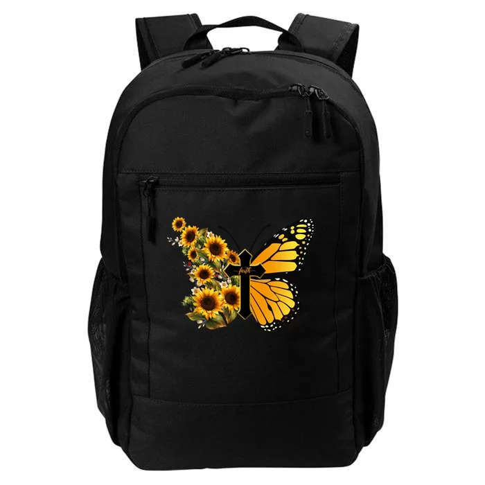 Floral Butterfly Faith Cross Daily Commute Backpack