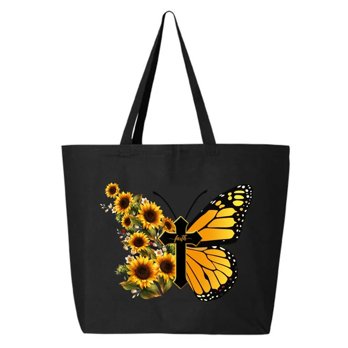 Floral Butterfly Faith Cross 25L Jumbo Tote