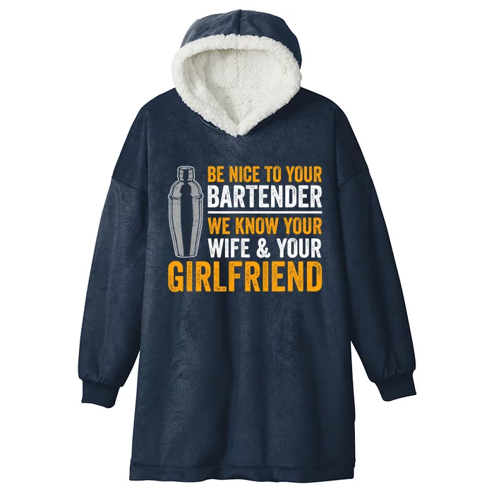 Funny Bartender Hooded Wearable Blanket