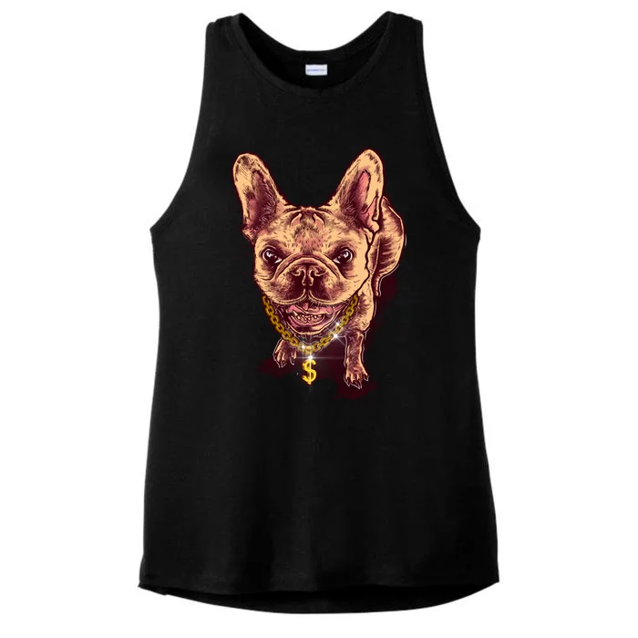 French Bulldog Ladies Tri-Blend Wicking Tank