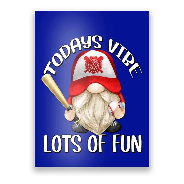 Funny Baseball Family Quote For Mom And Dad Red Baseball Gnome Cool Gift Poster