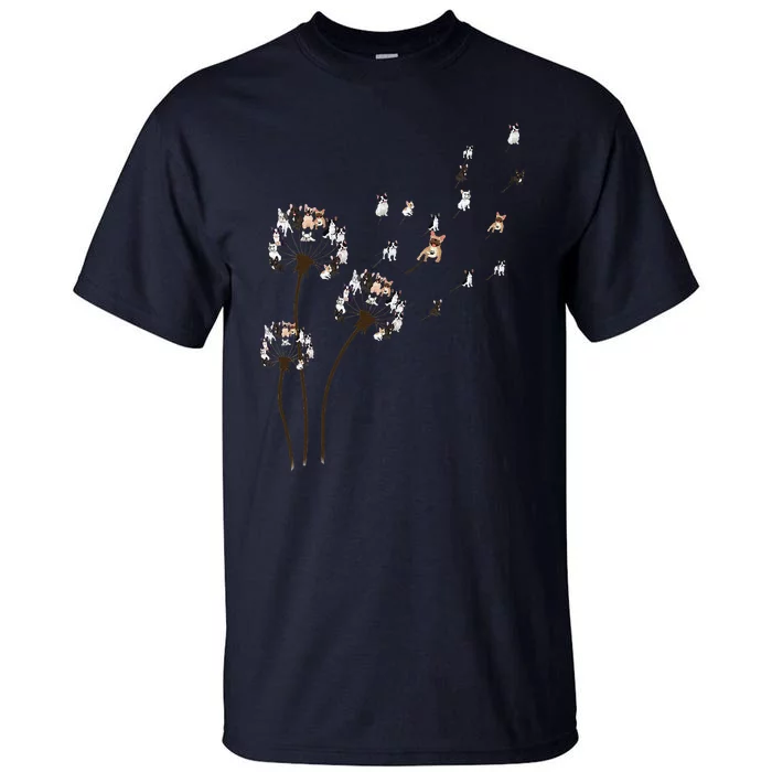 French Bulldog Flower Fly Dandelion Funny Dog Lovers Tall T-Shirt