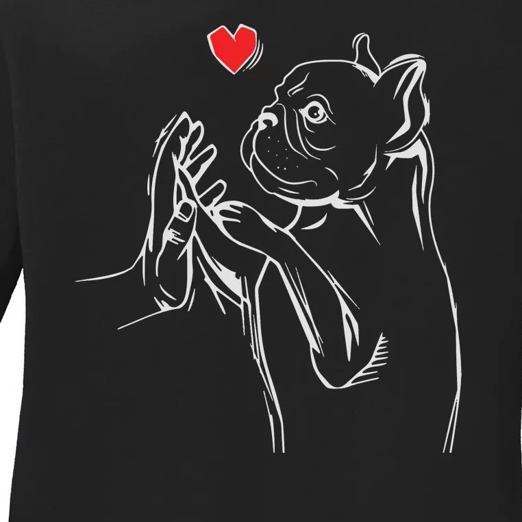 French Bulldog Frenchie Love Cute Dog Mom Funny Girls Gift Ladies Long Sleeve Shirt