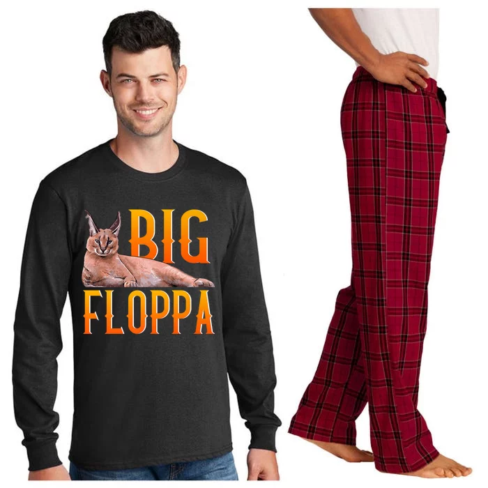 Funny Big Floppa Meme Cat Long Sleeve Pajama Set