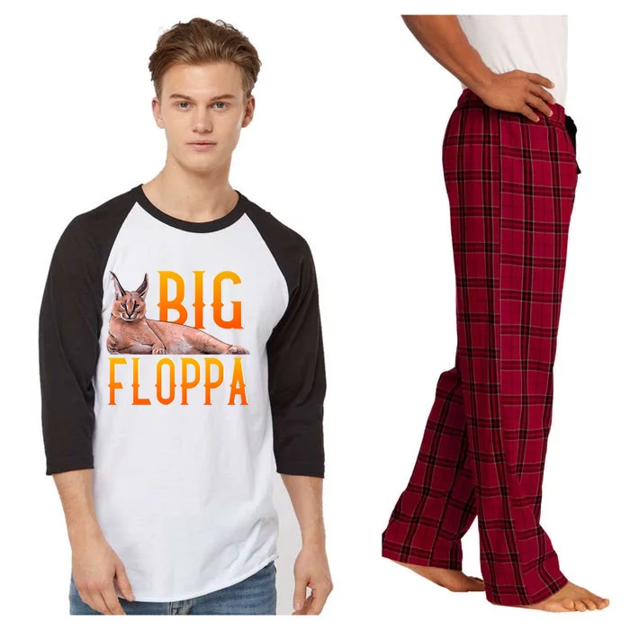 Funny Big Floppa Meme Cat Raglan Sleeve Pajama Set