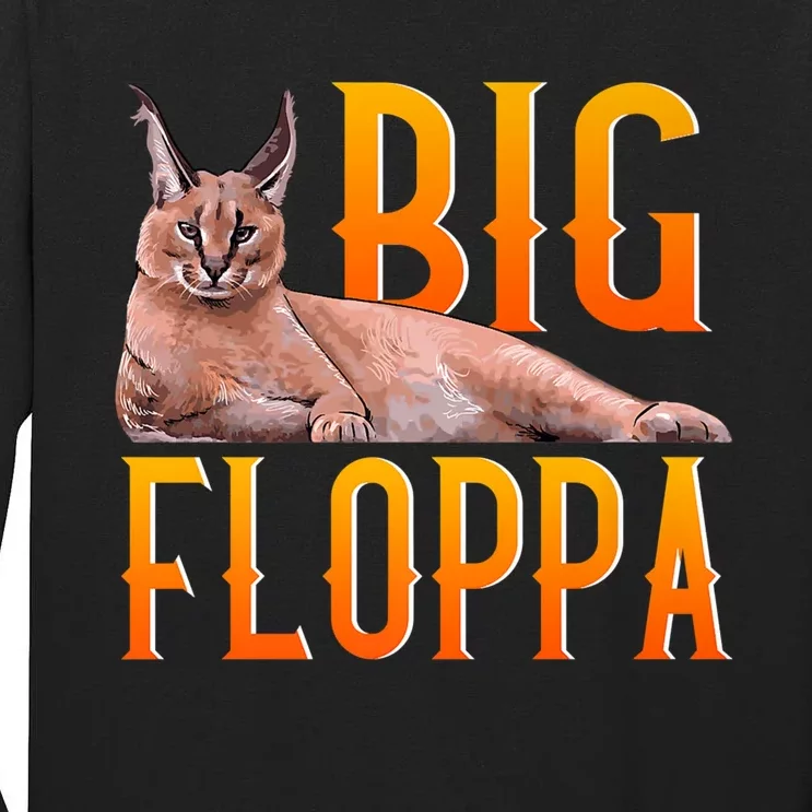 Funny Big Floppa Meme Cat Tall Long Sleeve T-Shirt