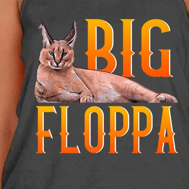 Funny Big Floppa Meme Cat Women's Knotted Racerback Tank