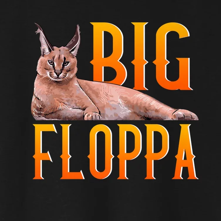 Funny Big Floppa Meme Cat Women's Crop Top Tee